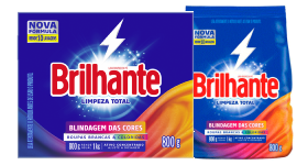 Detergente em Pó 800g un - Brilhante Limpeza total